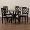 Baxton Studio Savina Grey Upholstered and Dark Brown Wood 5-Piece Dining Set 169-9726-10902 - alternate 6